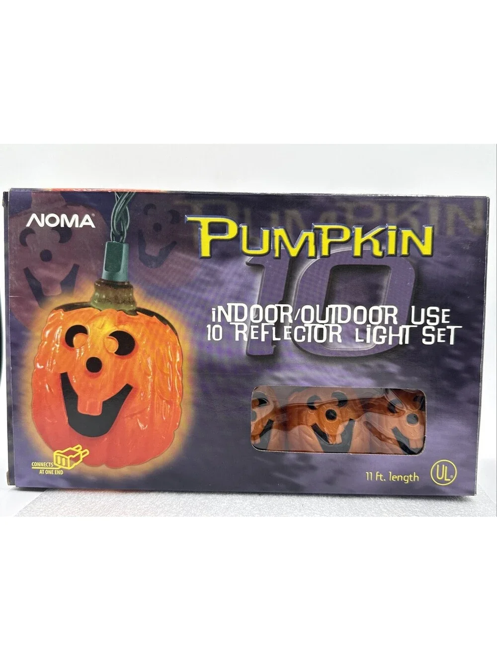 2 - Noma Blow Mold Pumpkin Lantern String Lights Indoor/outdoor Superbright Sets